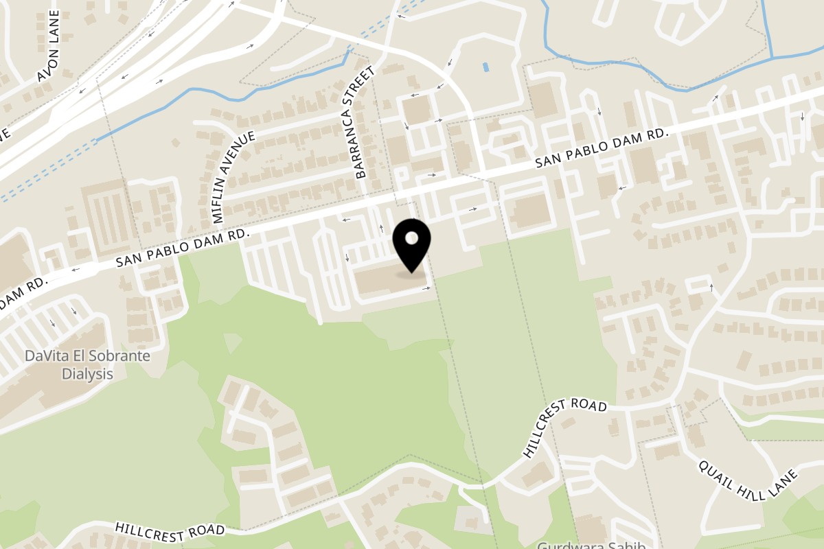 Map showing the location of Paradise Indian Restaurant & Sweets on 3550 San Pablo Dam Road in El Sobrante